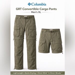 Columbia GRT Cargo Pants | Convertible Pants/Short | Men’s XL